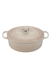Le Creuset Signature 6.75-quart Oval Enamel Cast Iron French/dutch Oven With Lid In Meringue