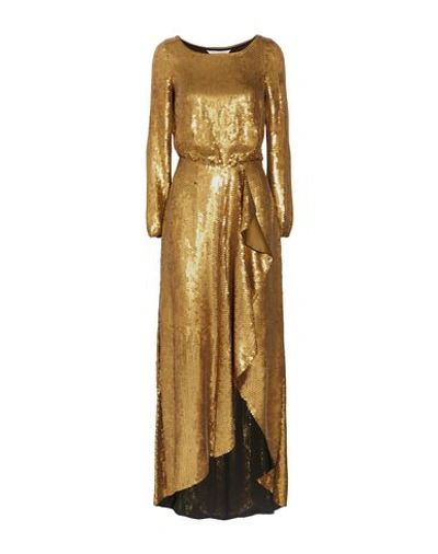 Diane Von Furstenberg Delani Draped Sequined Silk Gown In Gold
