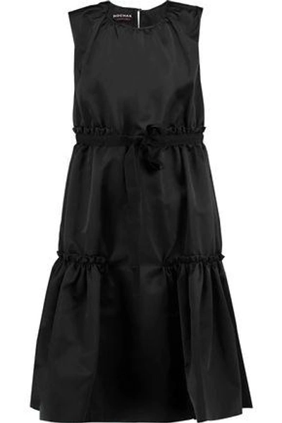 Rochas Woman Tiered Bow-embellished Satin Dress Black