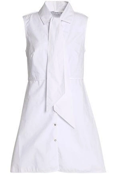 Opening Ceremony Woman Pussy-bow Cotton-poplin Shirt Dress White