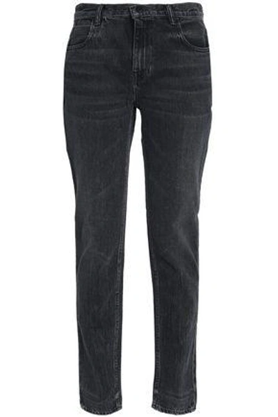 Alexander Wang Woman Faded High-rise Straight-leg Jeans Charcoal