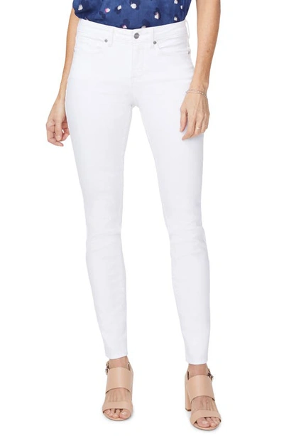 Nydj Ami Raw-edge Cuffed Ankle Skinny Jeans In Optic White