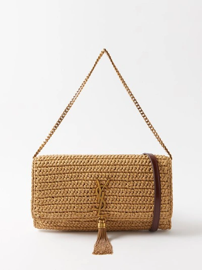 Saint Laurent Women's Kate 99 Chain Bag With Tassel In Raffia In Natural