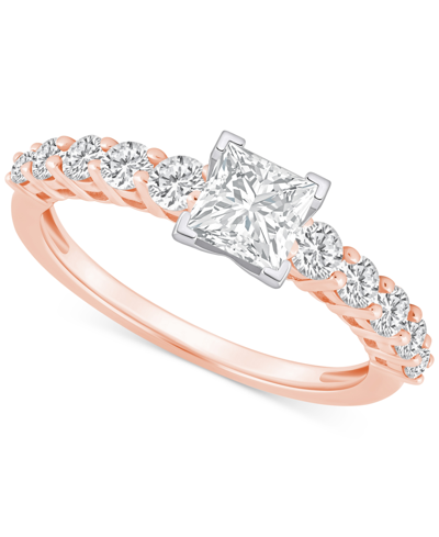 Macy's Diamond Princess Engagement Ring (1 Ct. T.w.) In 14k Gold In Rose Gold