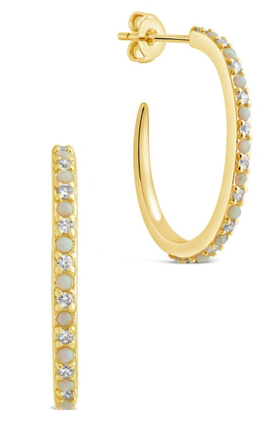 Sterling Forever Lorna Hoops In Gold