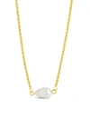 Sterling Forever Elyse Cultured Freshwater Pearl Pendant Necklace In Gold