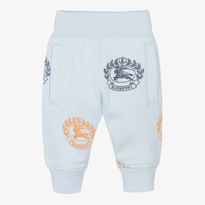 Burberry Baby Boys Blue Cotton Logo Joggers