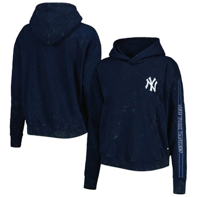 The Wild Collective Navy New York Yankees Marble Pullover Hoodie