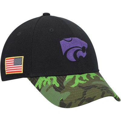 Nike Men's  Black, Camo Kansas State Wildcats Veterans Day 2tone Legacy91 Adjustable Hat In Black,camo