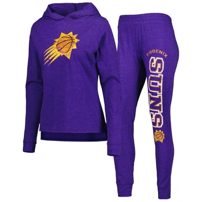 Concepts Sport Women's  Heather Purple Phoenix Suns Team Hoodie And Pants Sleep Set