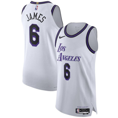 Nike Lebron James Los Angeles Lakers City Edition Big Kids' (boys') Nba Swingman Jersey In White