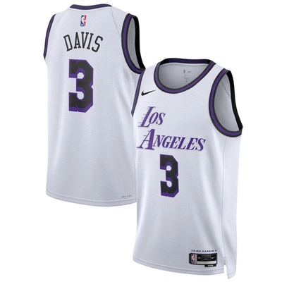Nike Anthony Davis Los Angeles Lakers City Edition  Men's Dri-fit Nba Swingman Jersey In White