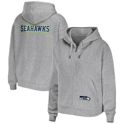 Wear By Erin Andrews Heather Gray Seattle Seahawks Plus Size Full-zip Hoodie