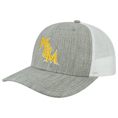 Legacy Athletic Men's  Heather Gray, White William & Mary Tribe The Champ Trucker Snapback Hat In Heather Gray,white