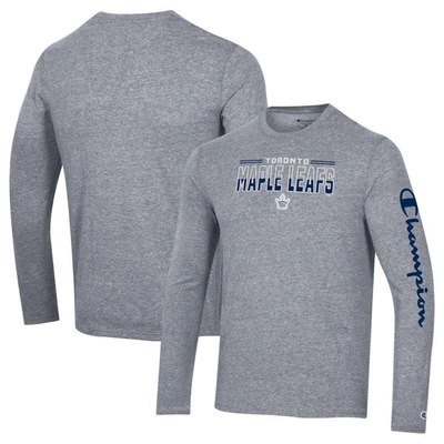 Champion Heather Grey Toronto Maple Leafs Tri-blend Long Sleeve T-shirt
