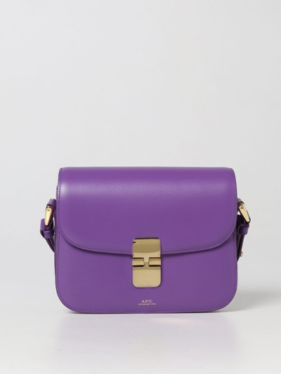 Apc A.p.c. Grace Mini Shoulder Bag In Violet