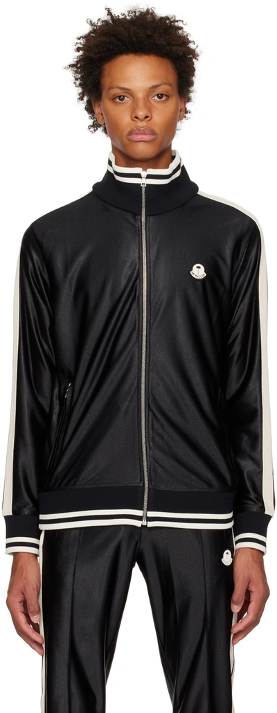 Moncler Genius Glossy Jersey Zip-up Track Jacket In Black