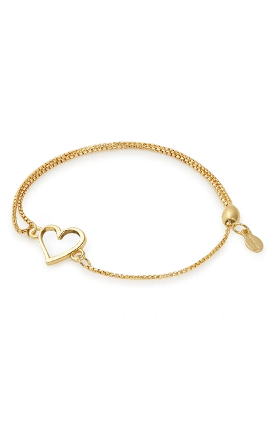 Alex And Ani Heart Pull-chain Bracelet, Gold