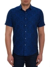 Robert Graham Bayview Short Sleeve Button Down Shirt In Navy