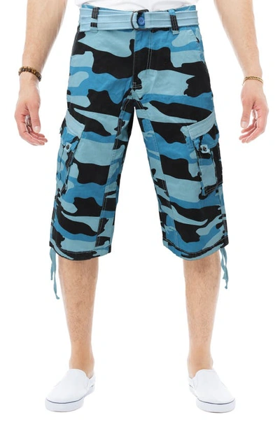 X-ray Belted Cargo Shorts In Teal Camo