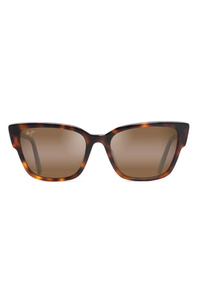 Maui Jim Kou 55mm Polarized Cat Eye Sunglasses In Tortoise