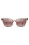 Maui Jim Kou 55mm Polarized Cat Eye Sunglasses In Translucent Pink