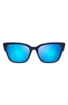 Maui Jim Kou 55mm Polarized Cat Eye Sunglasses In Navy Blue