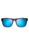 Maui Jim S-turns 56mm Polarized Rectangle Sunglasses In Dark Translucent Grey