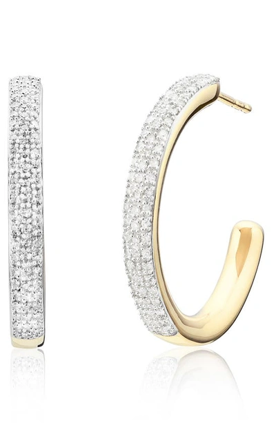 Monica Vinader Fiji Large Diamond Hoop Earrings In Gold