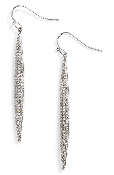 Vince Camuto Crystal Pave Linear Drop Earrings In Silver/ Crystal