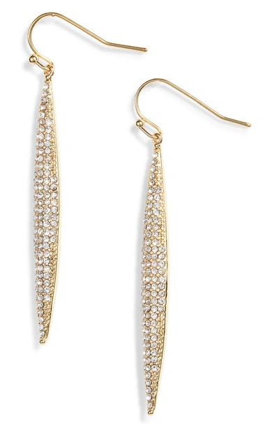 Vince Camuto Crystal Pave Linear Drop Earrings In Gold/ Crystal