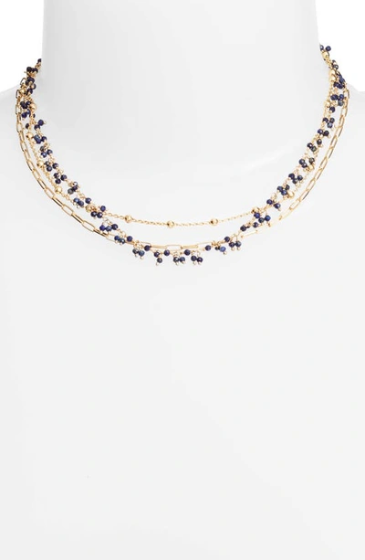 Ela Rae Multistrand Collar Necklace In Lapis