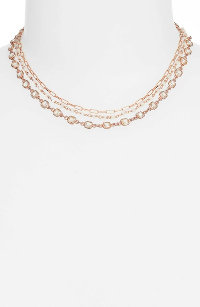 Ela Rae Multistrand Collar Necklace In Moonstone