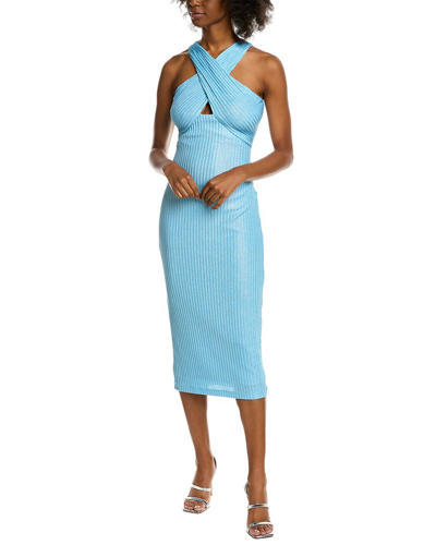 ml Monique Lhuillier Knit Midi Dress In Blue