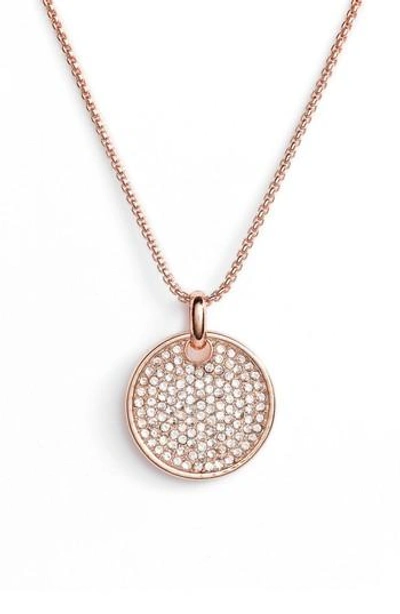 Vince Camuto Pave Pendant Necklace In Rose Gold/ Crystal