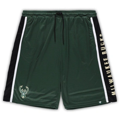Fanatics Branded Hunter Green Milwaukee Bucks Big & Tall Referee Iconic Mesh Shorts