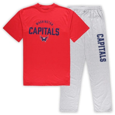 Profile Washington Capitals Red/heather Gray Big & Tall T-shirt & Pants Lounge Set