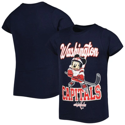 Outerstuff Kids' Girls Youth Navy Washington Capitals Go Team Go T-shirt