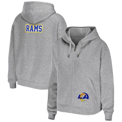 Wear By Erin Andrews Heather Gray Los Angeles Rams Plus Size Full-zip Hoodie