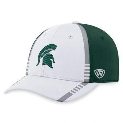 Top Of The World White/green Michigan State Spartans Iconic Flex Hat