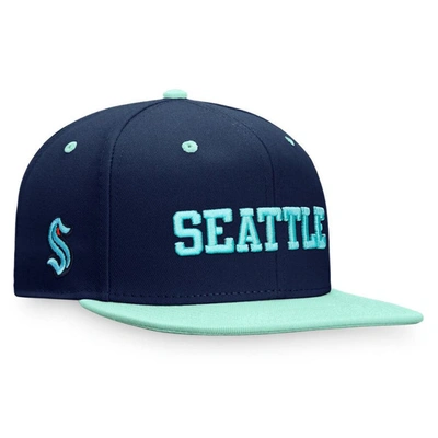 Fanatics Branded Deep Sea Blue/light Blue Seattle Kraken Heritage City Two-tone Snapback Hat In Blue,light Blue