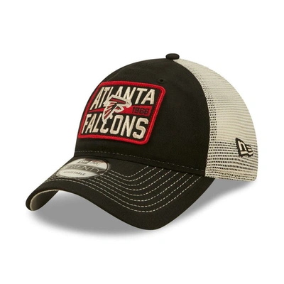 New Era Men's  Black, Natural Atlanta Falcons Devoted Trucker 9twenty Snapback Hat In Black,natural