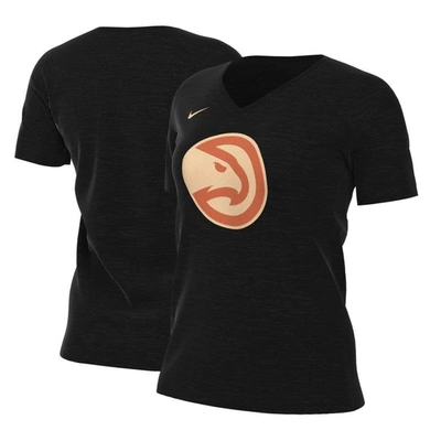 Nike Women's  Black Atlanta Hawks 2022/23 City Edition Essential V-neck T-shirt