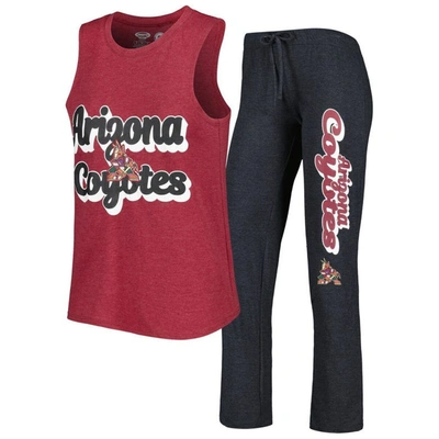 Concepts Sport Garnet/black Arizona Coyotes Meter Muscle Tank Top & Pants Sleep Set
