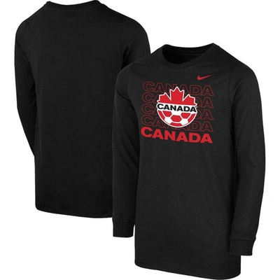 Nike Kids' Youth  Black Canada Soccer Repeat Core Long Sleeve T-shirt