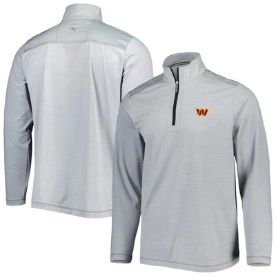 Tommy Bahama Grey Washington Commanders On Deck Islandzone Half-zip Jacket