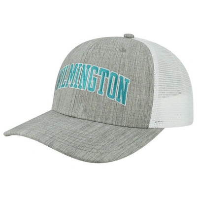 Legacy Athletic Men's Heather Gray, White Unc Wilmington Seahawks Arch Trucker Snapback Hat In Heather Gray,white