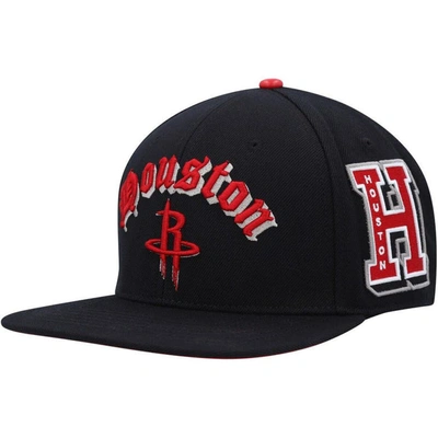 Pro Standard Black Houston Rockets Old English Snapback Hat