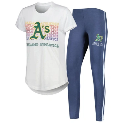Concepts Sport Charcoal/white Oakland Athletics Sonata T-shirt & Leggings Sleep Set