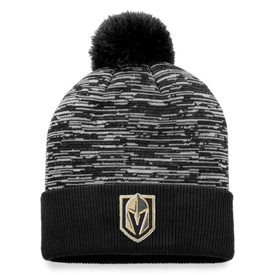 Fanatics Branded Black Vegas Golden Knights Defender Cuffed Knit Hat With Pom